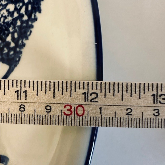 Thomson Snowman 12"Chop Platter, Blue Speckles On Half, Snowman/Center Christmas - Picture 6 of 8